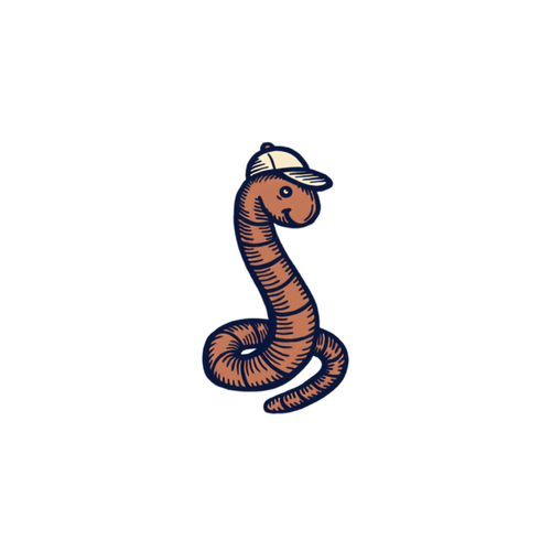 Lucky Worms — illustrated worm wearing a cap