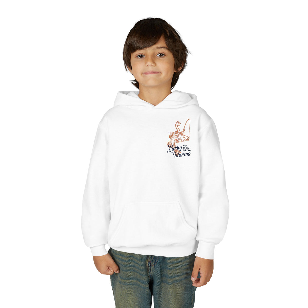 Fishing Hoodie – 'Work Less Fish More' Youth Pullover