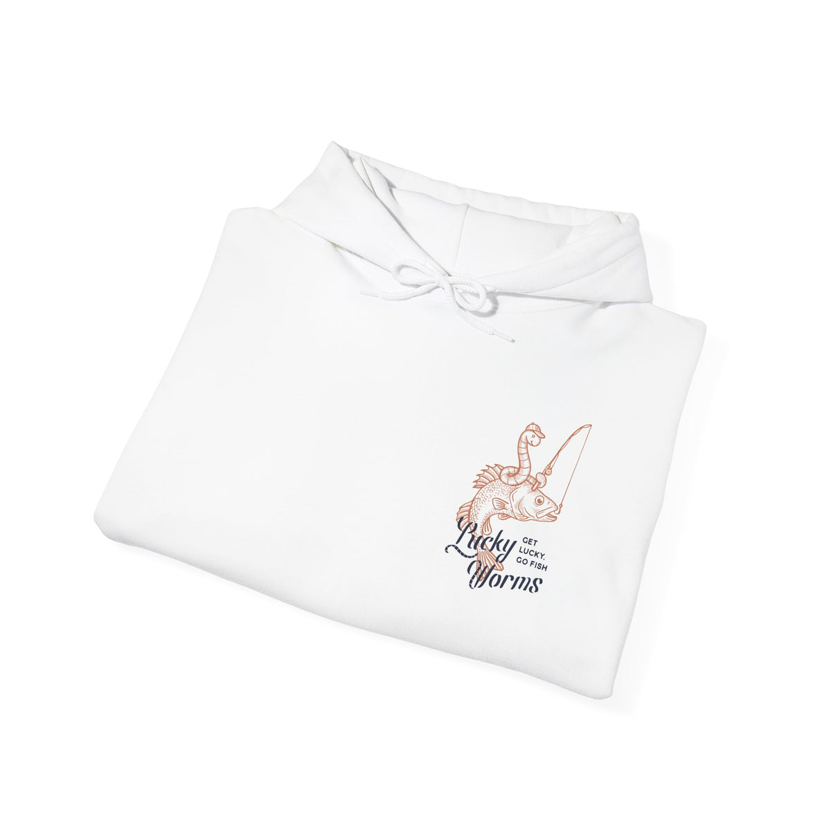 Lucky Hoodie — "Work Less, Fish More" Fishing Graphic Hoodie