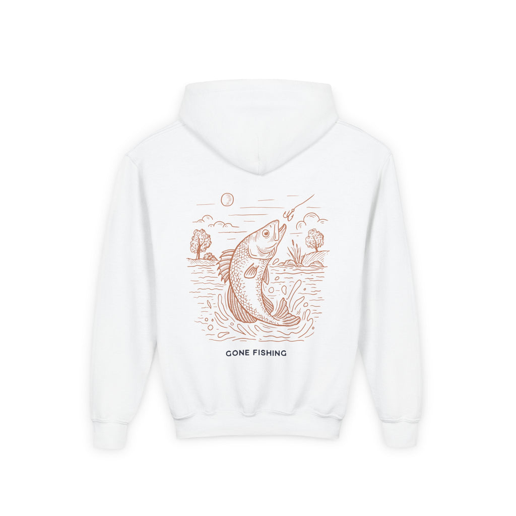 Fishing Hoodie – 'Work Less Fish More' Youth Pullover