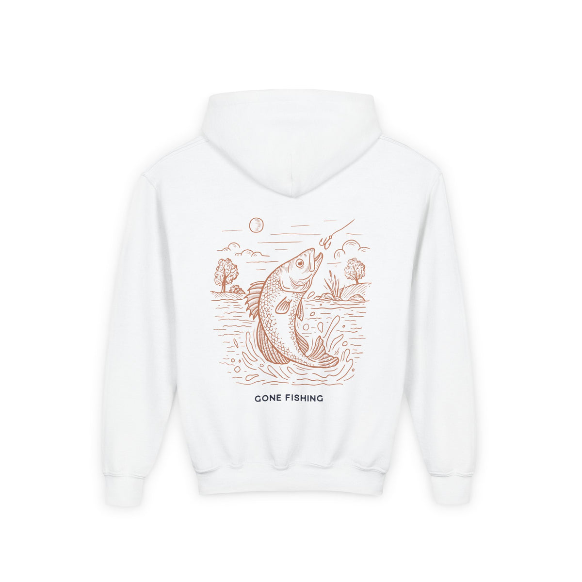 Fishing Hoodie – 'Work Less Fish More' Youth Pullover