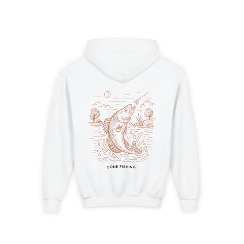 Fishing Hoodie – 'Work Less Fish More' Youth Pullover
