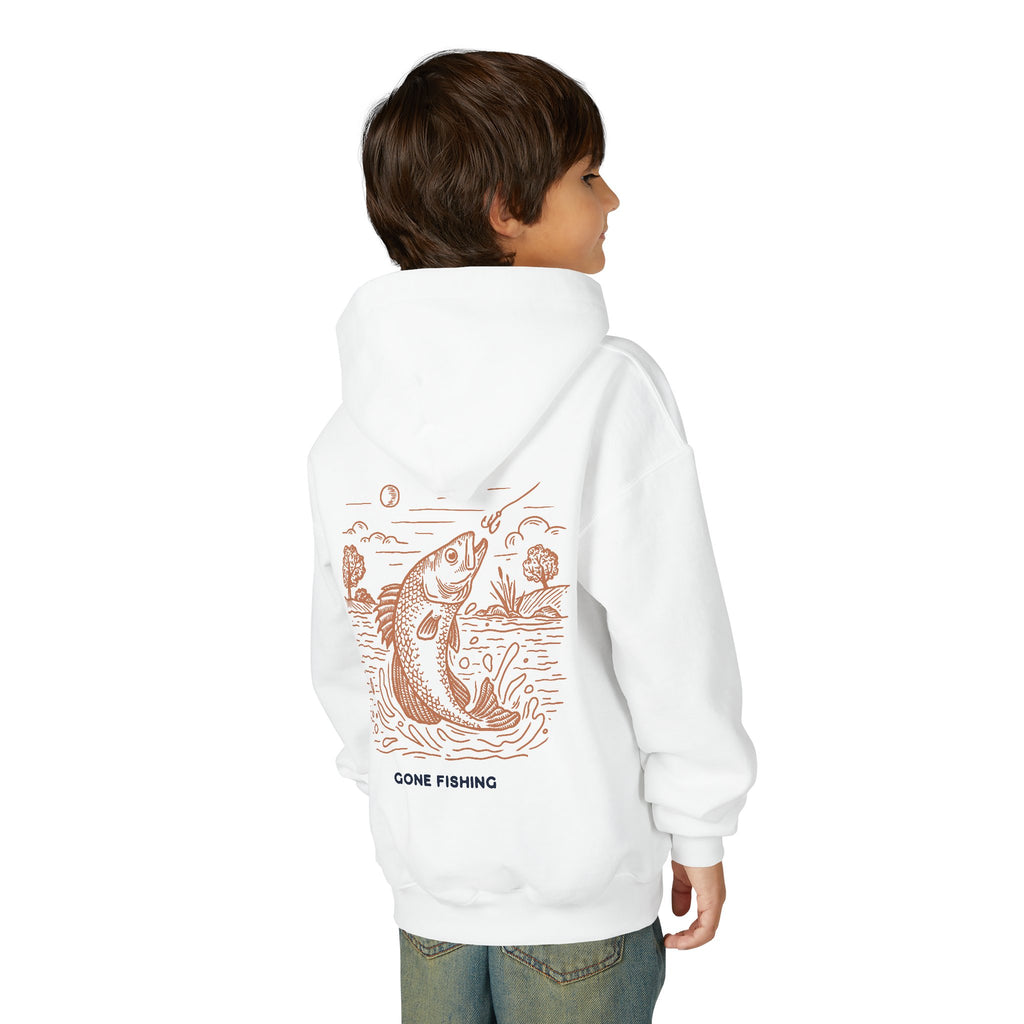 Fishing Hoodie – 'Work Less Fish More' Youth Pullover